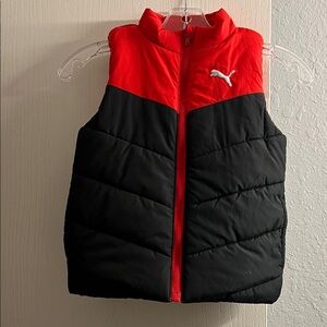 Puma Red and Black Quilted Puffer Vest